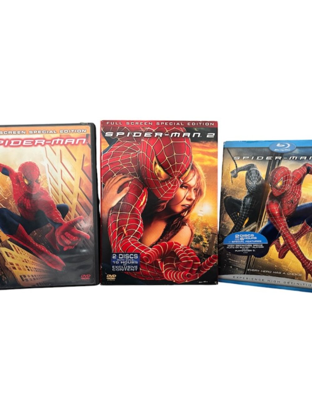 Lot of 3 DVDs Spiderman 1, 2, & 3 (Original Trilogy) Tobey Maguire Sam Raimi